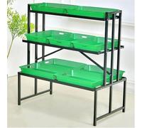 MegLob Giaccia Di Esposizioni Da Frutta E Verdura A 3 Livelli, Scaffale Di Stoccaggio Al Dettaglio, Organizzatore Di Caramelle in Base A Una Concessione, Scaffali Di Stoccaggio Per La Dispensa,Verde
