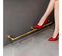 MegLob Kit Poggiapiedi Per Barra, Barra Poggiapiedi in Metallo Per Montaggio Sottobanco Per I Clienti, Ringhiera Per Tubi Vintage Per Carichi Pesanti Per Poggiapiedi,Gold 480cm/15.75ft