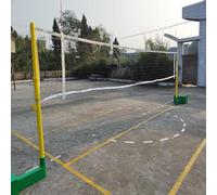 MegLob Kit Set Rete da Badminton E Supporto, Pali da Badminton Estensibili Mobili E Resistenti per Diversi Sport, Attrezzatura Sportiva Indipendente per Campo