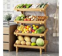 MegLob Pianto Di Esposizione Del Cesto Di Frutta Per Cucina, Supporto Per Il Display Al Dettaglio Compatto, Ripiano Di Scarpe Da Esposizione Del Cesto Vegetale,Light 4 tier 55cm