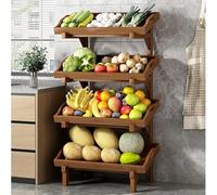 MegLob Pianto Di Esposizione Del Cesto Di Frutta Per Cucina, Supporto Per Il Display Al Dettaglio Compatto, Ripiano Di Scarpe Da Esposizione Del Cesto Vegetale,Dark 4 tier 60cm