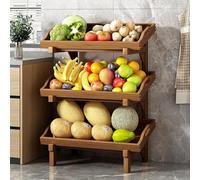 MegLob Pianto Di Esposizione Del Cesto Di Frutta Per Cucina, Supporto Per Il Display Al Dettaglio Compatto, Ripiano Di Scarpe Da Esposizione Del Cesto Vegetale,Dark 3 tier 60cm