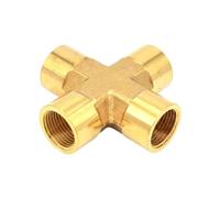 MeGLob Raccordo for tubi in ottone Connettore a 4 vie Croce 1/4 "3/8" 1/2 "Filettatura maschio Accoppiatore spinato in rame Adattatore di accoppiamento (Size : 1/4")