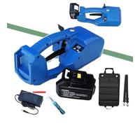 MegLob Reggiatrice Elettrica Portatile, Pressa Per Fascettatura Semiautomatica Portatile, Kit Tenditore Con Display Digitale Con Batteria Da 5000 Mah,1 battery