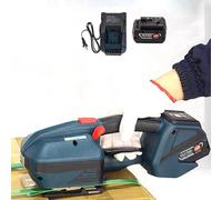 MegLob Reggiatrice Elettrica, Strumento Di Reggiatura Elettrico Portatile Per Magazzino, Kit Tenditore Per Imballaggio Semiautomatico Portatile, Strumento Di Tensionamento Automatico,2 batteries