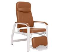 MegLob Sedia da Infusione Pneumatica, Sedia da Ricevimento Completamente Reclinabile per Sala D'attesa, Clinica per La Cura della Sedia del Paziente Imbottita Morbida,Marrone