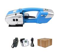 MegLob Solida Reggiatrice Elettrica, Pressa Per Balle Elettrica Portatile Per Scatole E Pallet, Reggiatrice Industriale in PP PET, Reggiatrice Per Imballaggi Ad Alta Velocità,2 batteries