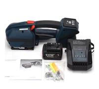 MegLob Solida Reggiatrice Elettrica, Strumento Di Fascettatura Alimentato Da Pressa Per Imballaggi Per Pallet Portatile, Tenditore Per Imballaggi Per Cinghie in PP PET Per Magazzino,One battery