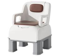 MegLob Toilette Portatile E Portatile Sul Comodino;Sedia Da Bagno Antiscivolo Per Anziani E Donne Incinte;Toilette Interna/Esterna Con Corrimano Staccabili; Portata Massima Di 881 Libbre.,Marrone