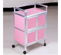 MegLob Utility Salon Trolley Con Ruote, Carrello Da Laboratorio Per Salone Di Bellezza, Carrello Del Carrello Salone Con 4 Porte Del Gabinetto, Stazione Di Lavoro Da Tavolo Per Tatuaggi,Rosa