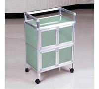 MegLob Utility Salon Trolley Con Ruote, Carrello Da Laboratorio Per Salone Di Bellezza, Carrello Del Carrello Salone Con 4 Porte Del Gabinetto, Stazione Di Lavoro Da Tavolo Per Tatuaggi,Verde