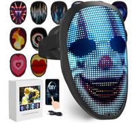 megoo Maschera led con bluetooth app programmazione,Maschera luminosa digitale elettronica a led,per halloween costume partito festa mascherata cosplay dj rave,cool led Maschera per adulti/bambini