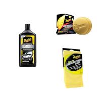 Meguiar's G19216EU Ultimate Polish Auto Pre-Cera 473ml, riflessi profondi e massima lucentezza - Include 4 tamponi schiuma morbida & panno microfibra Supreme Shine per pulizia auto