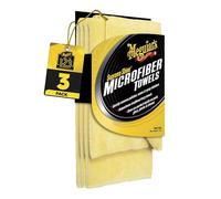 Meguiar's Panno in Microfibra Supreme, 40 cm x 40 cm, Giallo - Tripla Assorbenza, Anti-graffio, Asciugatura Rapida, Lavabile in Lavatrice, Confezione da 3, X2010EU