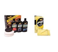 Meguiar's ULTPCKITEU Kit Cura Vernice Ultimate: 3 Fasi Per Finitura Perfetta. Contiene: Composto, Polish & Cera Auto - Include 3 Panni Microfibra Supreme Shine Per Pulizia Auto