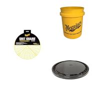 MEGUIAR'S X3003 Griglia Professionale Lavaggio Auto (Secchio Venduto separatamente), Giallo - Include Grande Secchio Giallo per Lavaggio Auto & Coperchio Nero RG204 per Secchio Lavaggio Auto