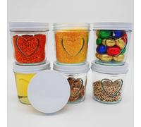 megusta! 6 barattoli per conserve | cuore in vetro | coperchio bianco | per marmellate, cetrioli, caramelle | cottura + congelamento