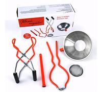 megusta! Set 5 pezzi per conserve | imbuto in acciaio inox | setaccio | sollevatore di barattoli | pinza per aprire i coperchi | magnete per i coperchi | + 12 etichette