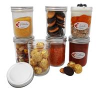 megusta!® Set di 6 barattoli per conserve | 480 ml | coperchio color argento | per marmellata, miele, sottaceti, lenticchie, riso, caffè, dolci, regali