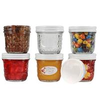 megusta! Set di 6 vasetti da 280 ml | vetro con motivo a diamante | coperchio bianco | per zuppa, dessert, zuccheriera, caramelle, regalo di nozze, conservare il tè | + 12 etichette