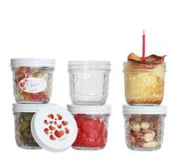 megusta! Set di 6 vasetti per conserve | motivo a diamante | 280 ml coperchio a forma di cuore | per marmellata, noci, cottura in forno, congelamento | come regalo | + 12 etichette