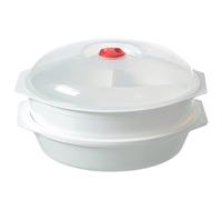 MEGYAD 2 Piatti per Microonde con Coperchio, 2 Scomparti con Ventilazione, Contenitori per Alimenti Senza BPA per Riscaldare