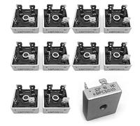 MEGYAD KBPC5010 - Raddrizzatore a ponte, 10 pezzi: raddrizzatore a diodi monofase, 50 Amp 1000 Volt, diodi elettronici in silicio, 50 A, 1000 V, monofase, alloggiamento in metallo, 4 pin, foro