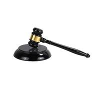 MEGYAD Martello da giudice e blocco di risonanza in legno: Richterhammer legno giudice set martello per giudici, avvocati riunione asta vendita e regali bambini giochi di ruolo (nero)