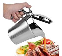 MEGYAD Salsiera termica in acciaio inox: 450 ml, doppio isolamento con coperchio ribaltabile, per servire salsa alla vaniglia, crema a casa o a cene