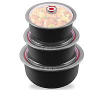 MEGYAD Set di 3 stoviglie per microonde con coperchio: stoviglie per microonde, 260/480/900 ml, contenitore per il pranzo per lavastoviglie, microonde, forno, frigorifero