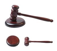 MEGYAD Set di martelli da giudice in legno, con martello e blocco di risonanza in legno con blocco sonoro, martello d'asta, set per giudici, avvocati, riunioni, asta, vendita e regali rosso