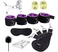 MeHam Kit di attività Divertenti per Il Polsino della Caviglia per Il contenimento del Letto, Kit per la Pratica dello Yoga, Adatto per Le Coppie in Camera da Letto (Viola)