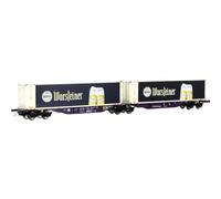 Mehano 28399 Vagone per container ho Sgmrss'90 Warsteiner di RailRelease