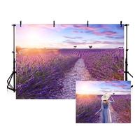 MEHOFOND 2,1 x 1,5 m lavanda paesaggio fotografia sfondo viaggio pastorale viola campo di fiori ritratto sfondo banner decorazione casa carta da parati regalo forniture studio