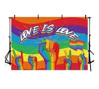 MEHOFOND 2,1 x 1,5 m Love Is Love Lgbt Rainbow Pride Mese Sfondo Modello di Colore Lesbiche Bisessuali Transgender Partito Sfondo Parata Decorazione Festa Foto Booth Puntelli