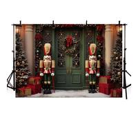MEHOFOND 2,1 x 1,5 m Natale Schiaccianoci Soldato Negozio Sfondo Inverno Guarnire Albero di Natale Regalo Fotografia Sfondo Adulto Bambini Ritratto Festa di Famiglia Decorazione Tavolo da Pranzo