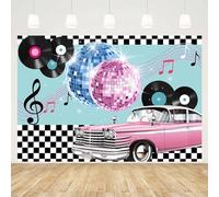 MEHOFOND 2,1 x 1,5 m Retro Back to 80s Decorazioni per feste a tema Banner Flash Balls Record Photo Studio Booth Sfondo Hip Hop Disco Fondali per Fotografia Sfondo Musica