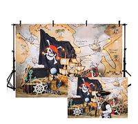 MEHOFOND 2,4x1,8m pirata teschio isola tesoro mappa sfondo per fotografia immagini mare avventura ragazzo ritratto foto sfondo bambini festa di compleanno decorazione servizio fotografico bandiera