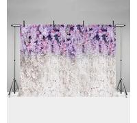MEHOFOND 3 x 2,1 m lavanda e bianco floreale doccia nuziale studio fotografico sfondo viola chiaro sfondo fotografico matrimonio per baby shower festa di compleanno decorazione banner