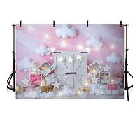 MEHOFOND Pink Princess Birthday Photography Background Twinkle Twinkle Little Star Girl Decorazione ideale per striscioni per feste Neonato Ritratto Photo Booth Puntelli 2,1 x 1,5 m