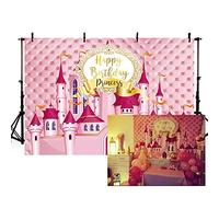 MEHOFOTO 2,1 x 1,5 m castello principessa compleanno studio fotografico sfondo rosa testiera ragazza oro compleanno bordo fotografia sfondo banner per dessert forniture da tavola