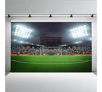 Mehofoto 2,1 x 1,5 m fondale Football Field Score Counter Goal Spotlight Cheering audience Seamless pieghevole lavabile fotografia puntelli