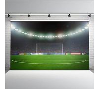 Mehofoto 3 x 2,1 m fondale Football Field Goal verde erba Cheering audience e riflettore professionale sfondo per studio puntelli