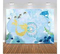 Mehofoto Mermaid fondale 2,1 x 1,5 m cotone poliestere sotto il mare sirena sfondo Seamless senza grinze fotografico puntelli