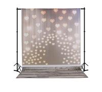 Mehofoto pieghevole per neonato, fondale fotografico Lighting Love Heart poliestere 1,5 x 2,1 m sfondo pavimenti in legno per bambini studio puntelli