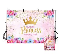 MEHOFOTO - Sfondi fotografici per il primo compleanno, 2,1 x 1,5 m, con scritta "Little Princess" (lingua italiana non garantita)