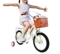 MEHOOSPVN Bicicletta da 14 pollici per bambini da 3 a 7 anni, bicicletta per bambini con ruote di supporto e cestello, campanello, regolazione dell'altezza per bambini, bicicletta per bambini