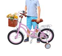 MEHOOSPVN Bicicletta da 14 pollici per bambini da 3 a 7 anni, bicicletta per bambini con ruote di supporto e cestello, campanello, regolazione dell'altezza per bambini, bicicletta per bambini, bici da