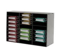 MEHOOSPVN Letteratura organizer per documenti con 24 scomparti e mensole regolabili, raccoglitore per documenti, vani documenti, librerie, librerie, riviste, opuscoli, nero