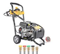 MEHOOSPVN Rondella ad alta pressione, benzina, terrazzo, 170 bar, 7.5HP motore a quattro tempi, lavatrice portatile 3400 giri/min, compresi cinque ugelli, può essere utilizzato per la pulizia di